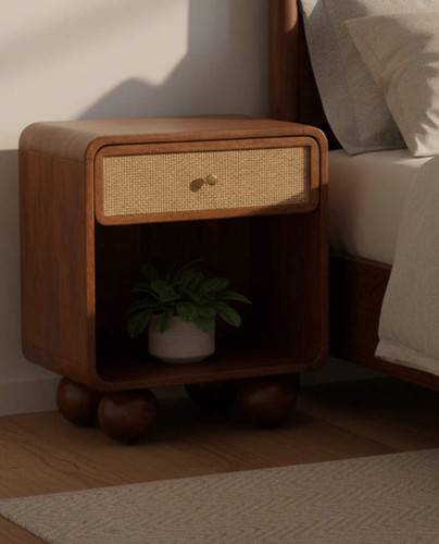 Chestnut open woven bedside - open,
