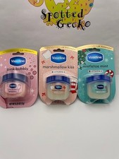 Vaseline Mini Lip Therapy Limited Edition 0.25oz(7g) Jar Marshmallow,Bubbly,Mint