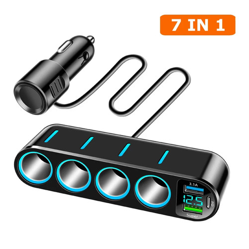 4way car cigarette - 7-in-1,