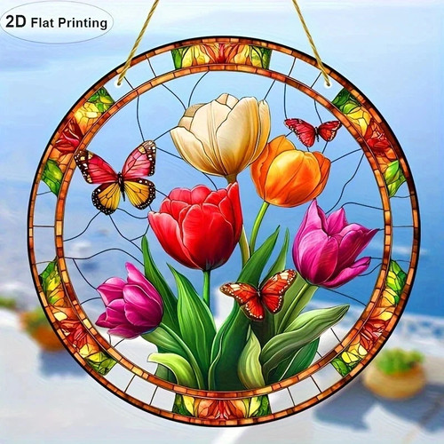 Tulips and butterflys - and,