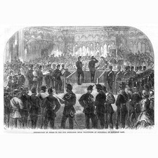LONDON 20th Middlesex Rifle Volunteers Prize Giving at Guildhall -Old Print 1865