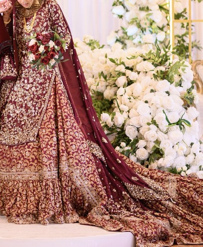 Pakistani farshi bridal lengha - pakistani,