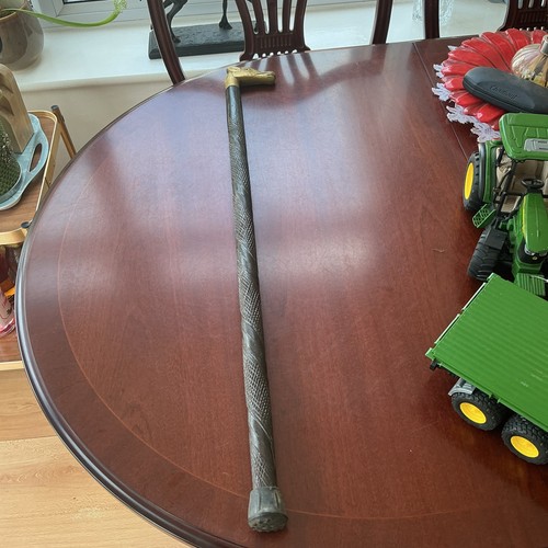 Vintage carved walking stick - vintage,