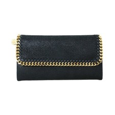 STELLA McCARTNEY Stella McCartney Falabella Flap Long Wallet Chain Black Gold