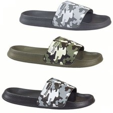 Mens Camo Slider Slip on Mules