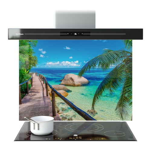 Kitchen glass splashback - kitchen,
