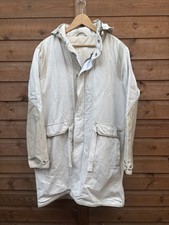 Nicole Farhi Leather & Canvas Military Parka Jacket - Size 42 Made in Italy