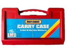 Matchbox Vintage 1985 18 Car Carry Case Red Plastic Clip Lock fr 1:64 Scale Cars