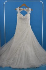 Sophia Tolli Wedding Dress Ivory A-Line Tulle Lace Sequin Diamante UK Size 6