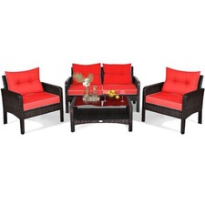 4 Pieces PE Rattan Patio