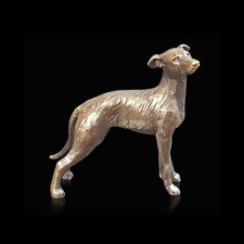 Lurcher Dog Solid Bronze Foundry Cast Detailed Sculpture Butler & Peach [2073]
