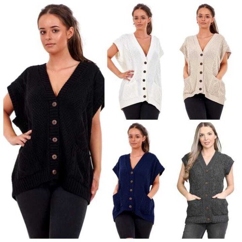 Ladies knitted grandad - ladies,