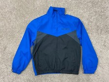 Carbrini Jacket Boys 8-9 yrs Full Zip Grey Black Blue Pit-pit 17" Chest 30"