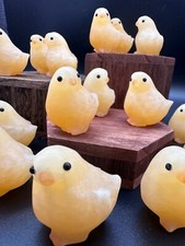 Orange Calcite Chicks Crystal Carving Healing Chicken Gemstone Bird Birds