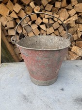 Vintage Galvanised Riveted Fire Bucket Pail