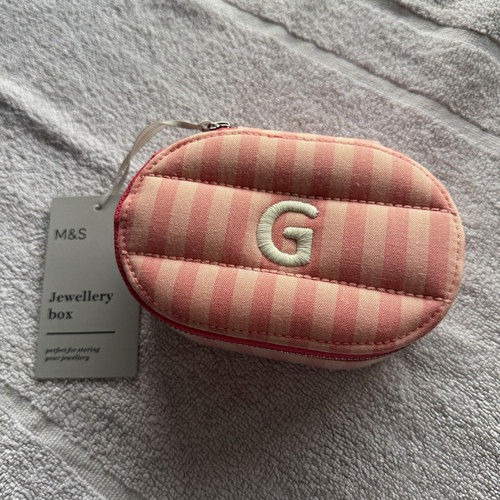 Pink striped oval fabric - pink,
