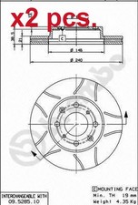 X2 PCS FRONT BRAKE DISC ROTOS X2 PCS SET 09.5285.75 BREMBO I
