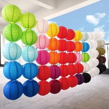 TtS 8"-30" Round Paper Lanterns Lamp Shade Wedding Party Hanging Decor UK Stock
