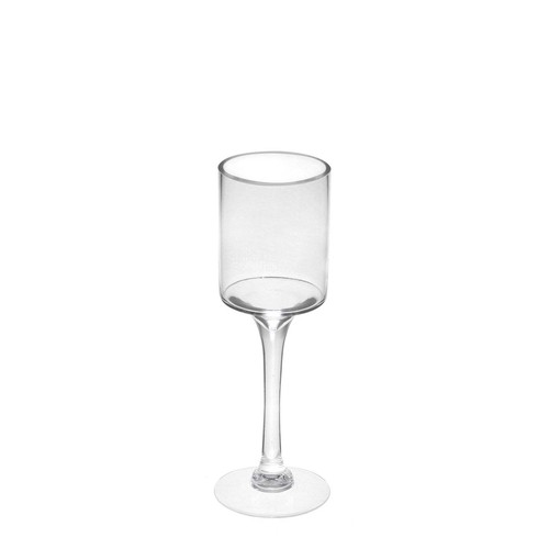 Clear tall stem candle holder - clear,