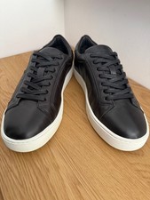 Santoni men's black leather