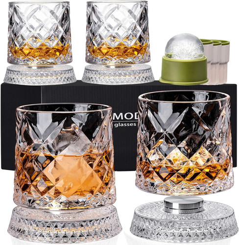 Spinning whiskey glasses - glasses, set