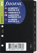 Filofax Mini size A-Z (Alphabetical) Black Index Divider Insert Refill 731118