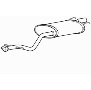 Quality rear exhaust silencer - rear,