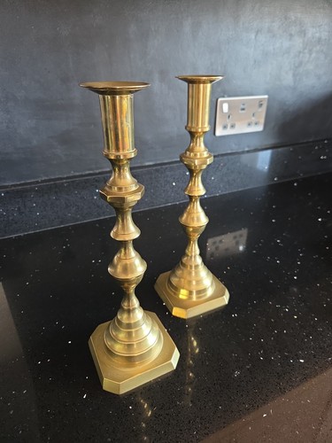 Pair brass antique georgian - pair,