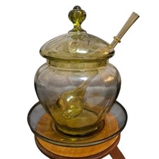 Vintage Amber Glass Punch Bowl