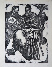 Hester Sainsbury proof woodcut