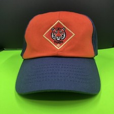 Tiger Cub Scout Hat Youth Boys Adjustable Small  Medium Orange Navy Baseball Cap