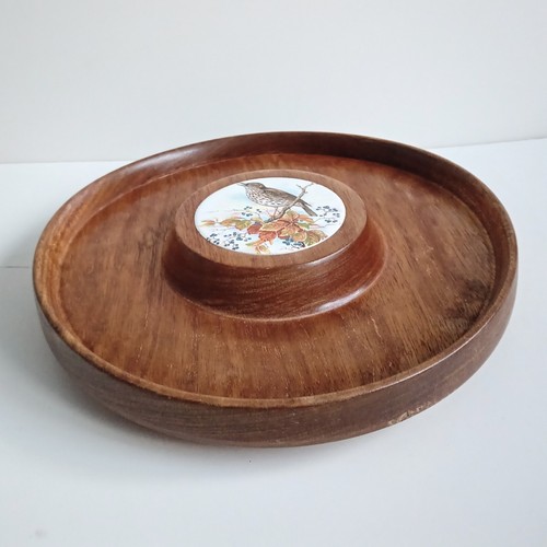 Vintage wood round platter - 🍀vintage,