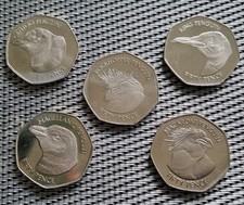 2018 Falkland Islands Penguins 50p Coin Set 5 Coins