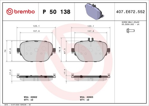 Brembo rear brake pad - pad, fits