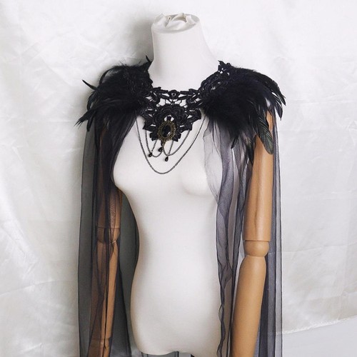 Gothic cloak with tulle skirt - gothic,