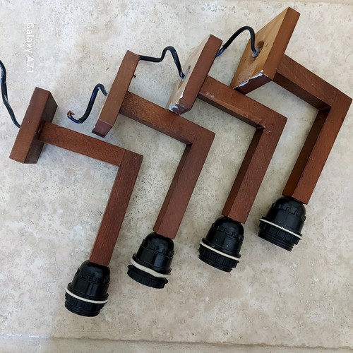 Vintage wood wall lights - 4,