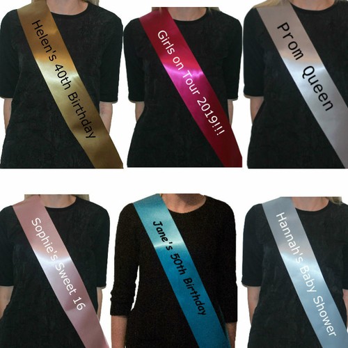 Satin sash personalised - sash,