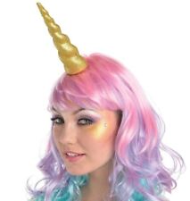 UNICORN HORN HEADBAND LITTLE PONY FANCY DRESS COSTUME ACCESSORY GOLD GLITTER LOT