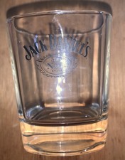 Jack Daniels Old No.7 Brand Whisky Tumbler Glass - Square Spirits Glassware VGC 