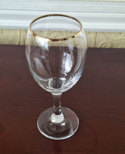 Clear glass wine gold - glass,