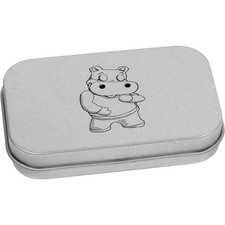 'Dancing Hippo' Metal Hinged Tin / Storage Box (TT050509)