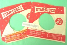 STARDISCS 2 x Scarce 1960s Original Vintage 7 inch vinyl Company Sleeves