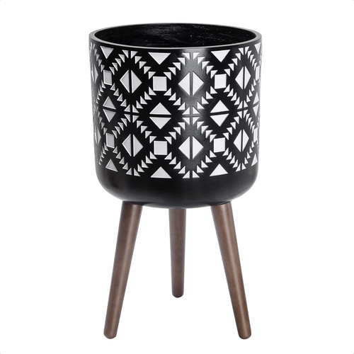 Planter pot with wood - planter,