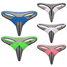 Mens Low Rise Thong Underwear Bulge Pouch Sheer Mesh Bedroom Fun Special Nights