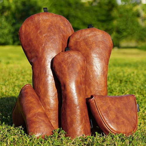 Premium leather brown golf - brown,