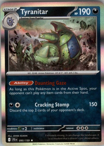 Tyranitar 159 holo rare - 95/159, sv