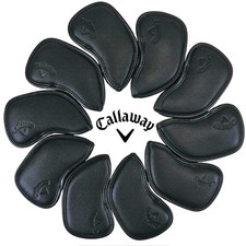 CALLAWAY DELUXE EMBOSSED PU LEATHER GOLF IRON COVERS +MAGNETIC CLOSURE X 10