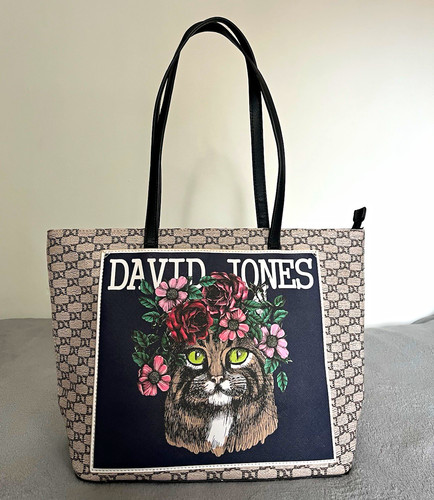 David jones logo tote - david,
