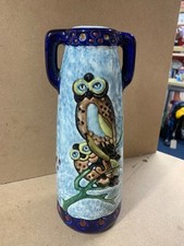 Amphora Pottery Campina Owls Twin Handle Ornament. Please read description 