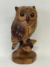 Hand Carved Wooden Owl Figure